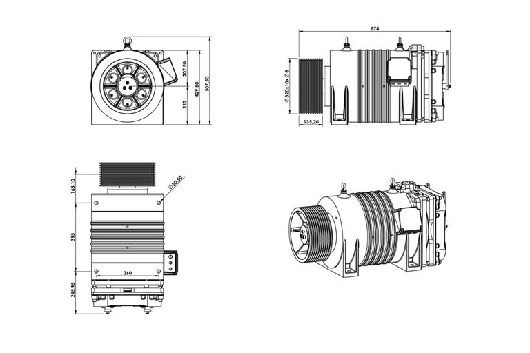 AK2 6-DİŞLİSİZ MAKİNE MOTORU-TEKNİK ÇİZİM