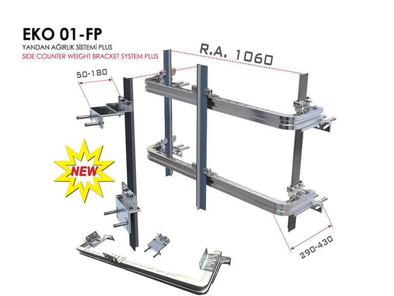 Asansör Ray Konsol Takımı - Yandan Ağırlıklı EKO 01-FP.